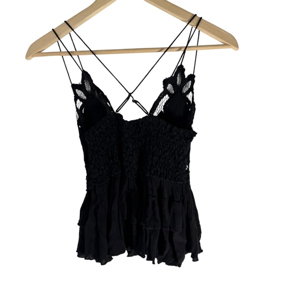 Free People One Adella Black Cami Tank Top Sz S - Picture 3 of 9